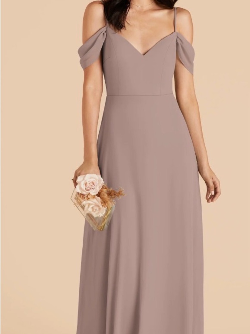 Birdy Grey Devin Chiffon Toffee Maxi Dress